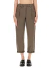 Brunello Cucinelli Elastic Waistband Trousers With Pockets And Loops In Brown