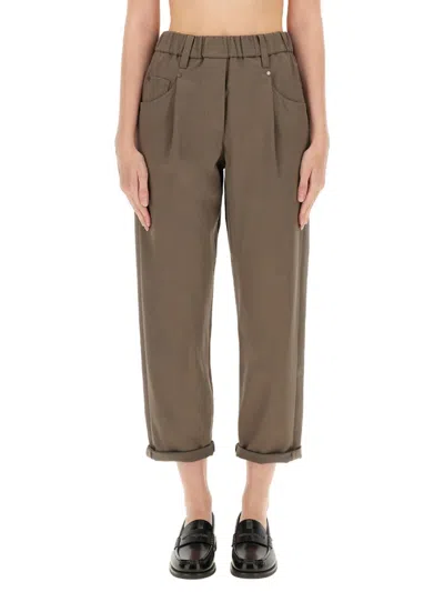 BRUNELLO CUCINELLI BRUNELLO CUCINELLI BAGGY PULL-ON PANTS IN COTTON COVER UP