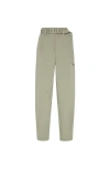 Brunello Cucinelli Women Stretch Cotton Gabardine Baggy Belted Pull On Pants In Olive
