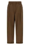 Brunello Cucinelli 'baggy Pull-on' Pants In Brown