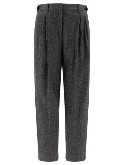 Brunello Cucinelli Cotton-blend Pants In Black