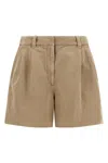 Brunello Cucinelli Baggy Shorts Pleated Front Belt Loops Pockets In Brown