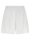 Brunello Cucinelli Elastic Waist Pleated Shorts With Back Pockets In White