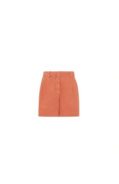 Brunello Cucinelli Baggy Shorts With Monili In Orange