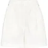 Brunello Cucinelli Cotton-linen Wide-leg Shorts In White