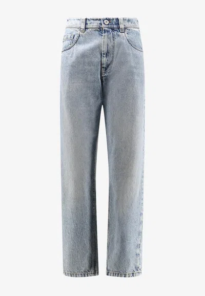 Brunello Cucinelli Baggy Tapered-leg Jeans In Gray