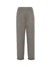 Brunello Cucinelli Baggy Trousers Grey In Gray