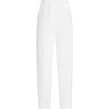 Brunello Cucinelli Women Baggy Pull-up Trousers In Viscose And Linen Fluid Twill In White