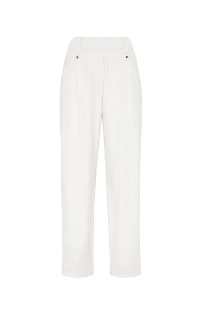 Brunello Cucinelli Baggy Trousers In Snow