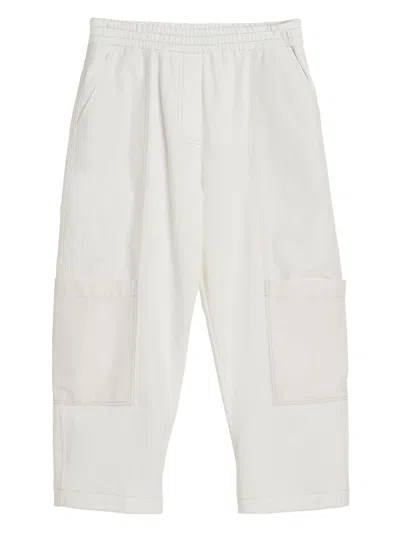 Brunello Cucinelli Kids' Baggy Utility Trousers In White