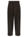 Brunello Cucinelli Baggy Wool Pants In Brown