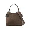 Brunello Cucinelli Suede Leather Shoulder Bag With Metal Hardware In Brown