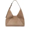 Brunello Cucinelli Tobacco Brown Calf Suede Handbag With Velvet Effect