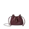 Brunello Cucinelli Women Bucket Mellow Mini Shoulder Bag In Burgundy
