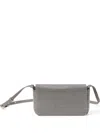 Brunello Cucinelli Rectangular Leather Shoulder Bag With Adjustable Strap In Gray