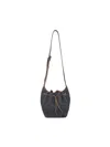 Brunello Cucinelli Duo Mini Denim Drawstring Bucket Bag In Blue