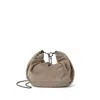 Brunello Cucinelli Women Suede Hobo Brioche Handbag In Brown