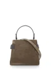 Brunello Cucinelli Suede Leather Shoulder Bag With Metal Hardware In Brown