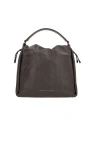 Brunello Cucinelli Brown Medium Crossbody Bag With Monile Detail In Soft Leather Woman In Grey