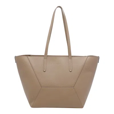 Brunello Cucinelli Duo Zip Leather Shoulder Bag In Neutral