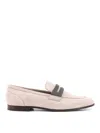 Brunello Cucinelli Suede Loafer With Iconic Monili Detail
