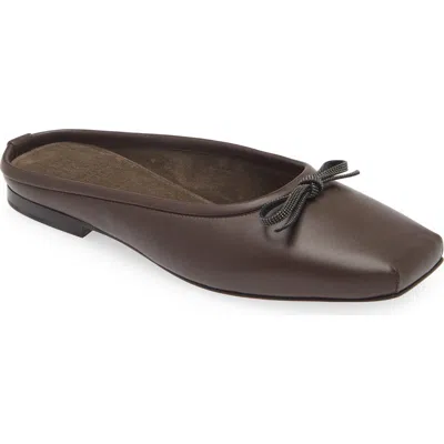 Brunello Cucinelli Ballet Bow Mule In Brown