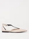 Brunello Cucinelli Monili Leather Flats In Beige
