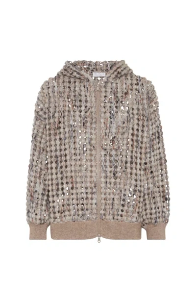 BRUNELLO CUCINELLI BRUNELLO CUCINELLI BALLOON NET CARDIGAN