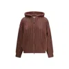 Brunello Cucinelli Women Balloon Net Embroidery Cardigan In Cashmere With A Hood In Brown