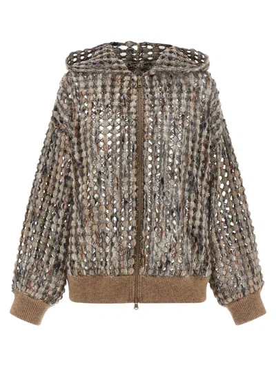 BRUNELLO CUCINELLI BRUNELLO CUCINELLI 'BALLOON NET EMBROIDERY' CARDIGAN