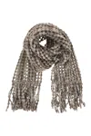 Brunello Cucinelli Multicolor Balloon Net Embroidery Scarf In Gray