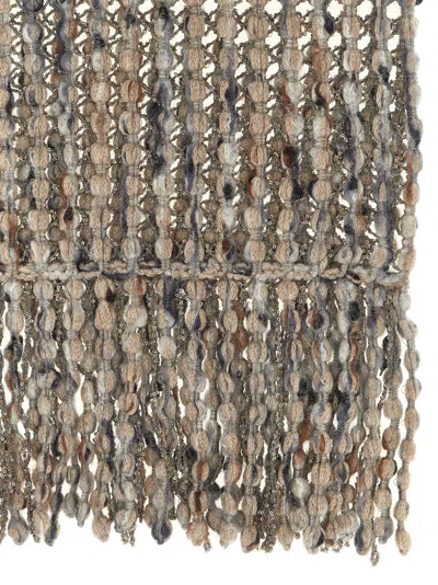 Brunello Cucinelli Balloon Net Embroidery Scarf In Multi