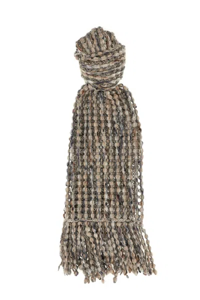 Brunello Cucinelli 'balloon Net Embroidery' Scarf In Multi