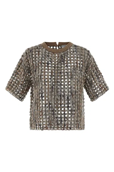 BRUNELLO CUCINELLI 'BALLOON NET EMBROIDERY' SWEATER