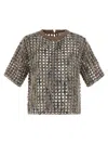 Brunello Cucinelli Sparkling Short Sleeve Knitwear In Metallic