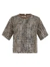 Brunello Cucinelli Sparkling Short Sleeve Knitwear In Multi