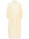 Brunello Cucinelli Balloon-sleeve Shirt Maxi Dress In Yellow