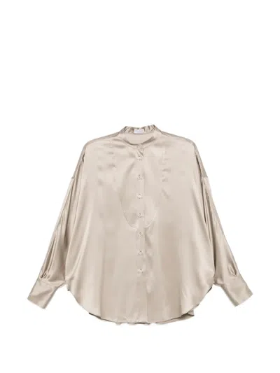 Brunello Cucinelli Band-collar Shirt In Neutral