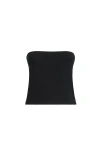 Brunello Cucinelli Black Solid Strapless Top In Animal Print