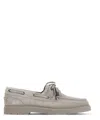 Brunello Cucinelli Taupe Grey Boat Moccasins With Monili Chain In Neutral