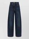 Brunello Cucinelli Barrel Leg Full Length Denim Trousers In Blue