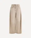 Brunello Cucinelli Women Beige Authentic Denim Wide Jeans With Monili In Neutral