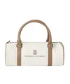 Brunello Cucinelli Barrel Tote Bag In White
