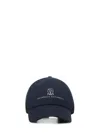 Brunello Cucinelli Logo-embroidered Cotton-twill Baseball Cap In Blue