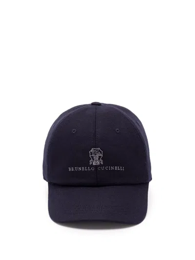 Brunello Cucinelli Baseball Cap In Blue
