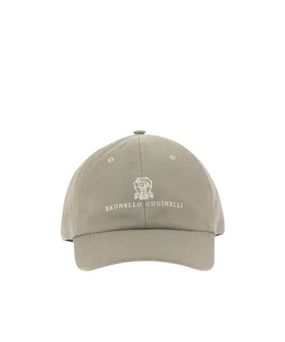 Brunello Cucinelli Embroidered Logo Baseball Cap In Gray
