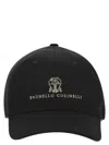 Brunello Cucinelli Logo Suede Baseball Cap In Black