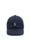 Brunello Cucinelli Men Baseball Cap With Embroidery In Blue