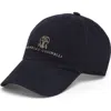 Brunello Cucinelli Embroidered Logo Baseball Cap In Blue