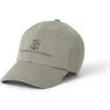 Brunello Cucinelli Embroidered Cotton Baseball Cap In Brown